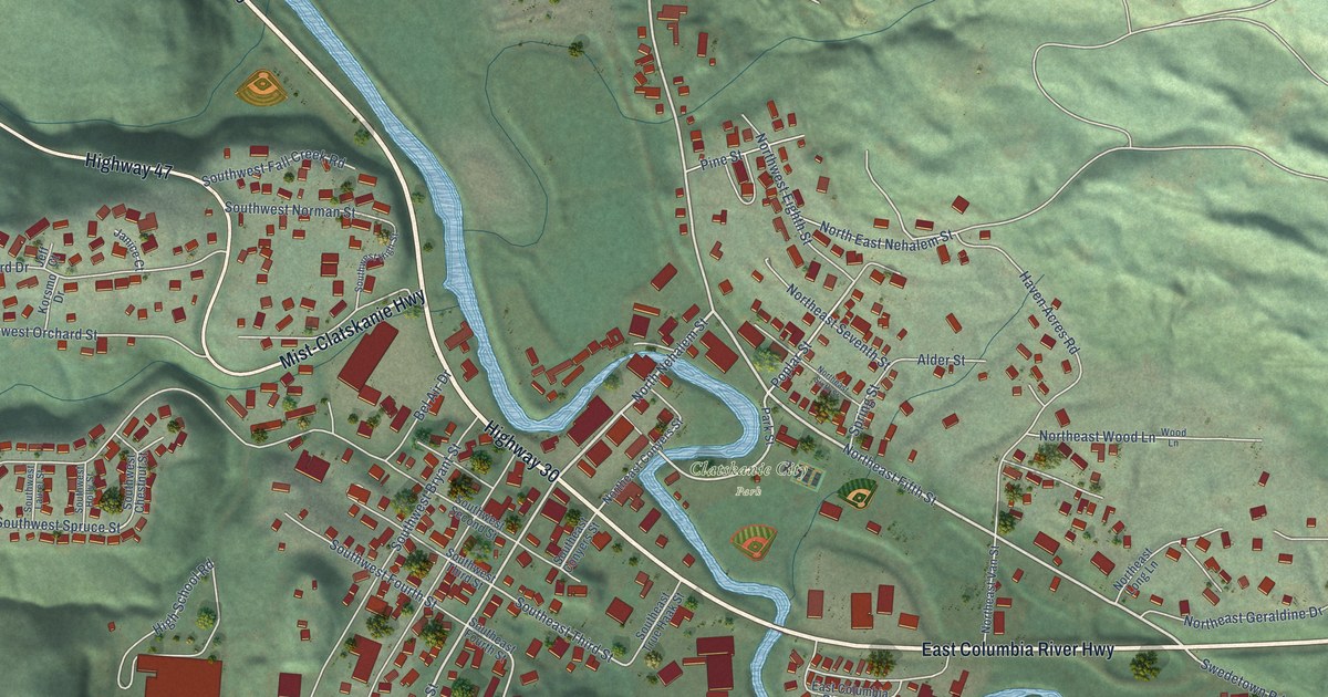 Map of Clatskanie, Oregon in 2026