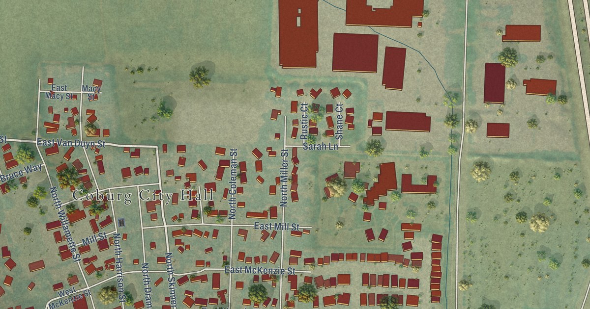 Map of Coburg, Oregon in 2026
