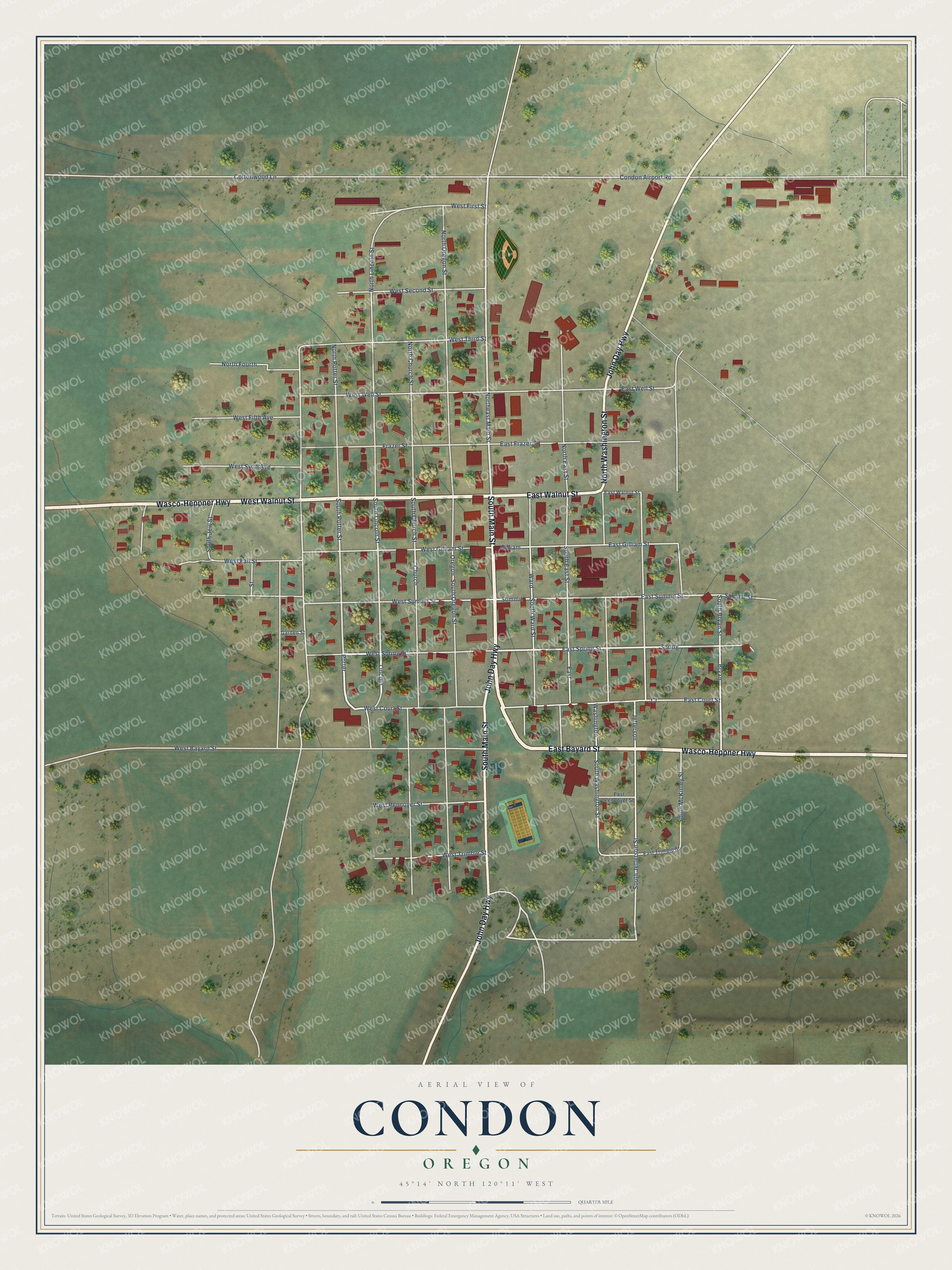 Watermarked full-map preview of Condon, Oregon