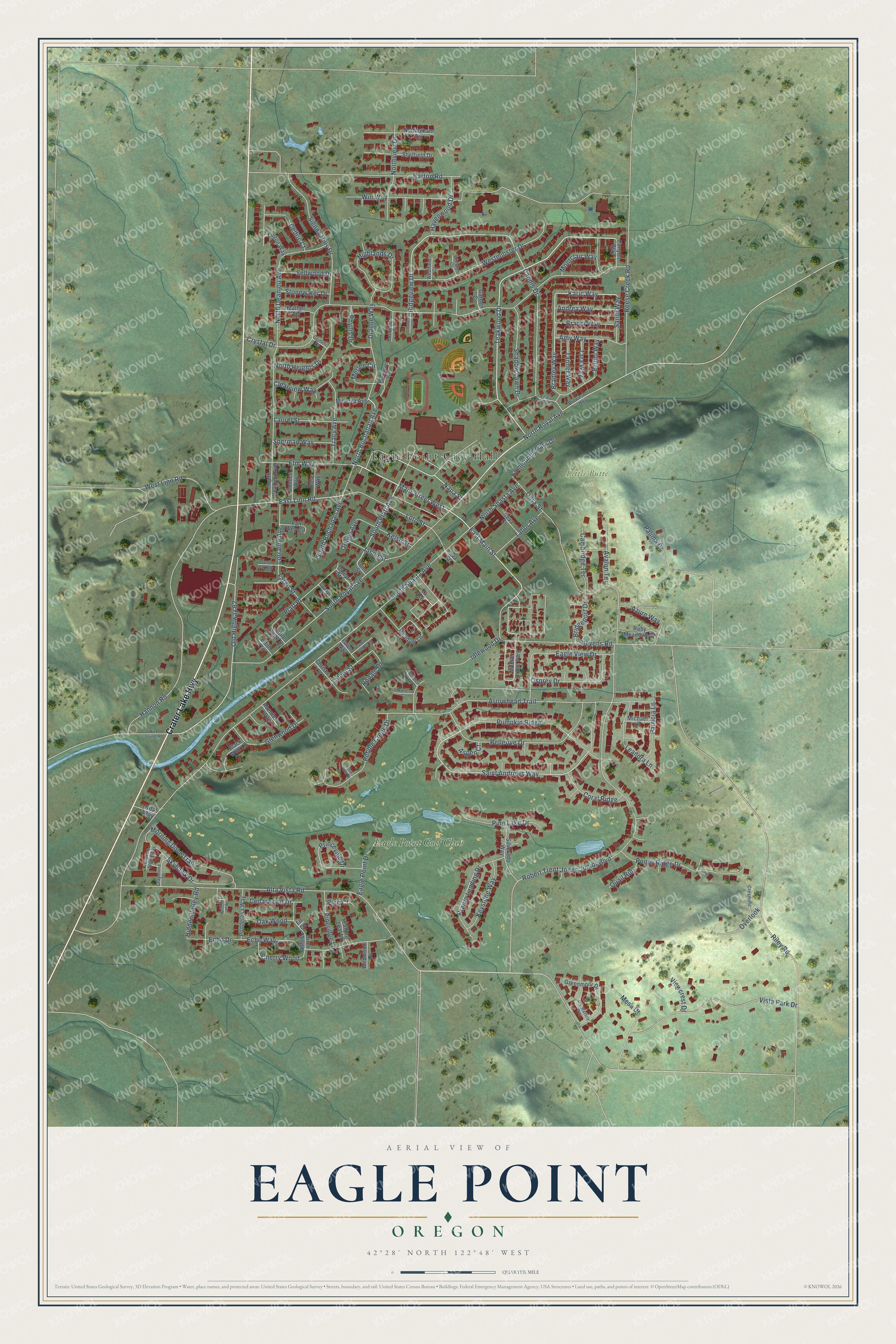 Watermarked full-map preview of Eagle Point, Oregon