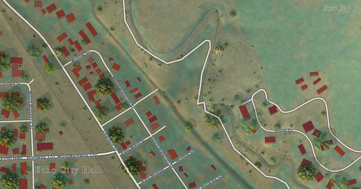 Map of Echo, Oregon in 2026