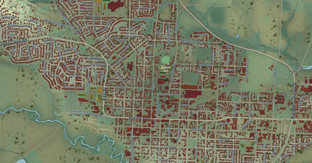 Map of Forest Grove, Oregon in 2026