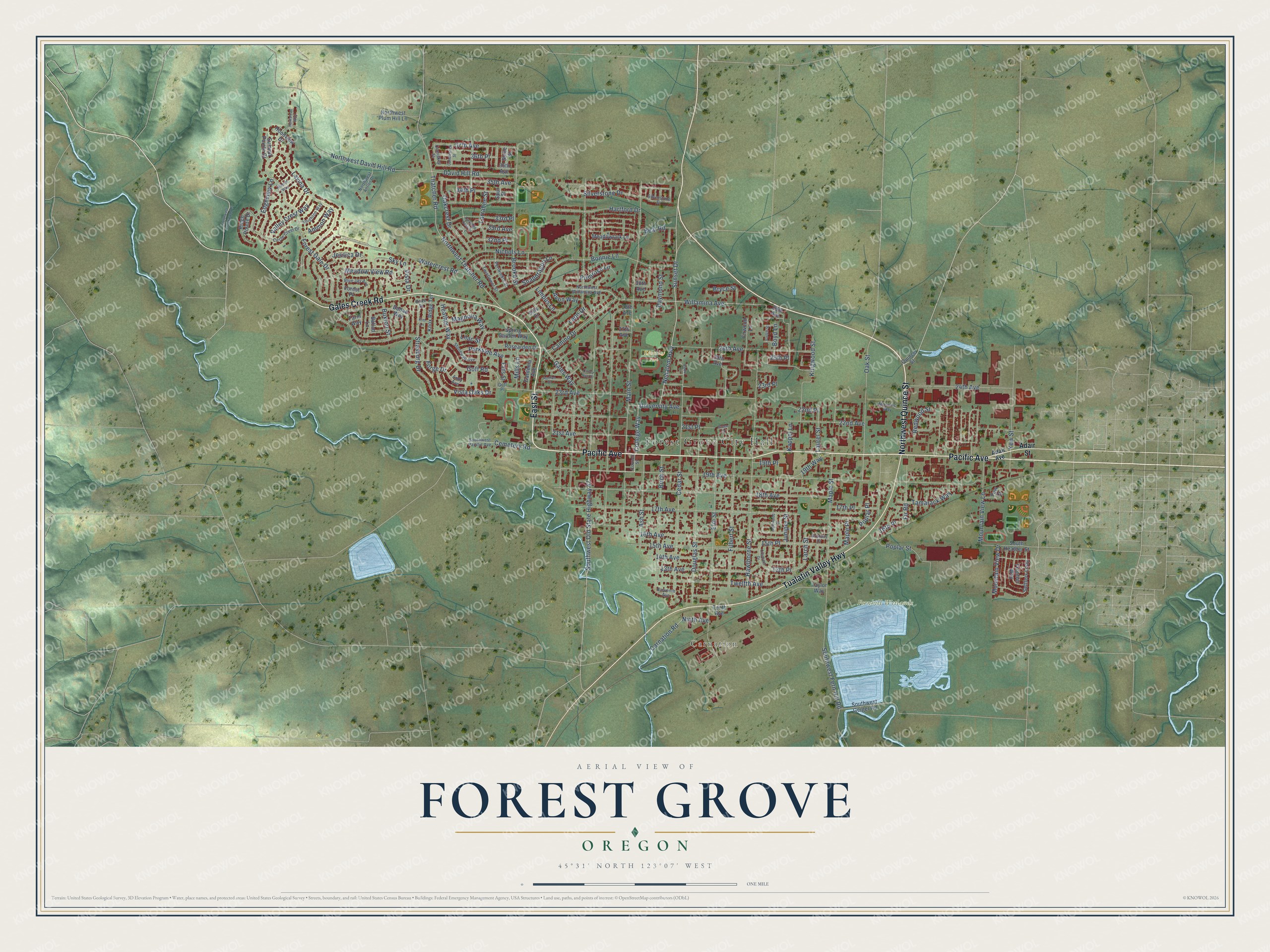 Watermarked full-map preview of Forest Grove, Oregon