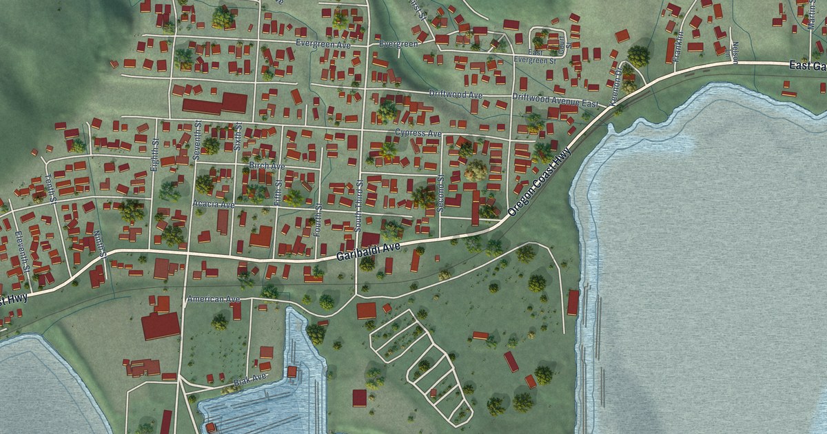 Map of Garibaldi, Oregon in 2026