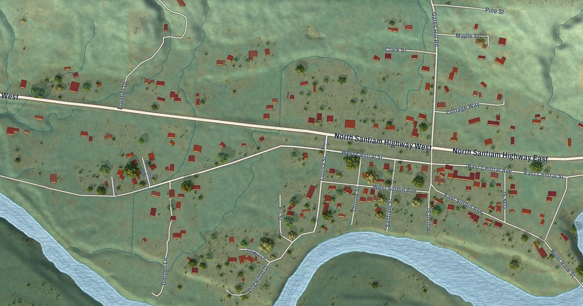 Map of Gates, Oregon in 2026