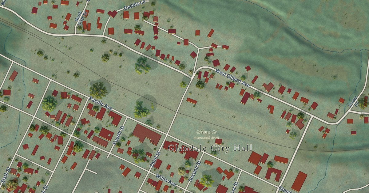 Map of Glendale, Oregon in 2026
