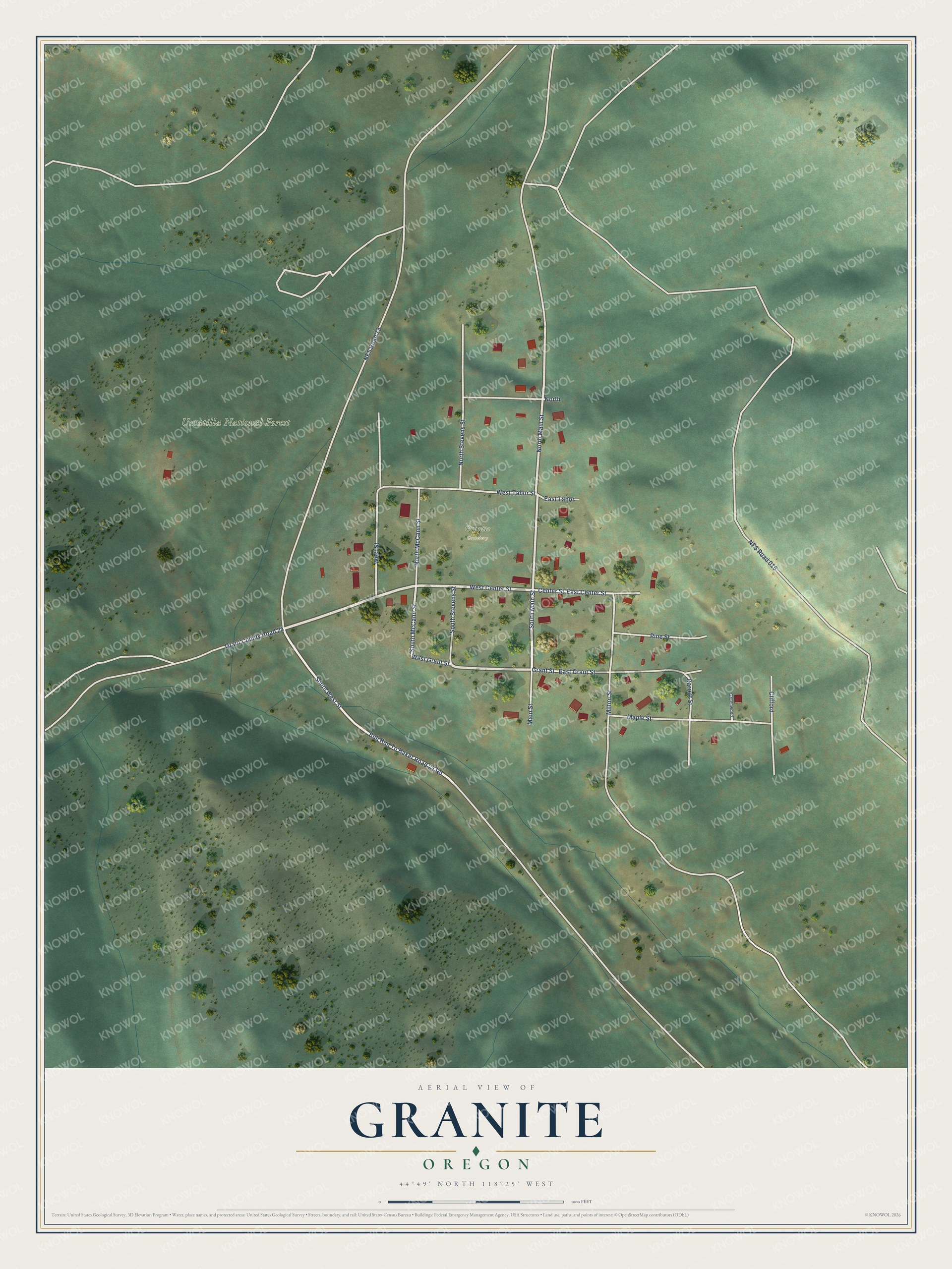 Watermarked full-map preview of Granite, Oregon