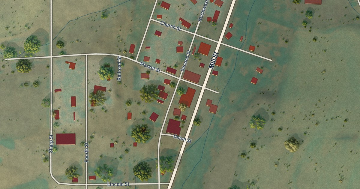 Map of Grass Valley, Oregon in 2026