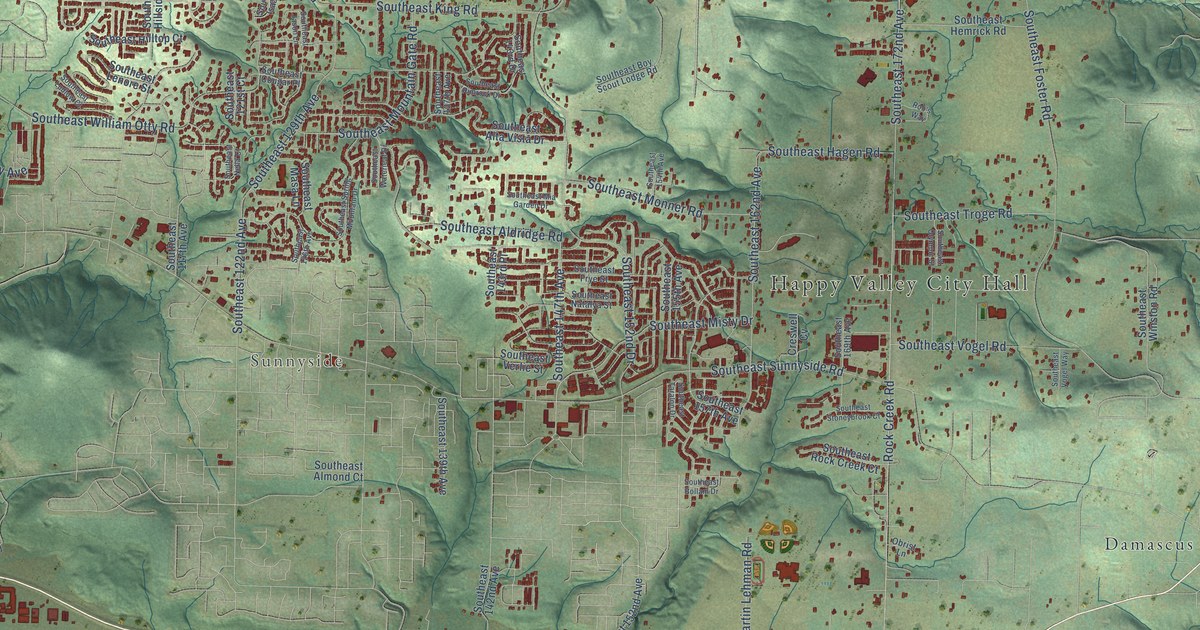 Map of Happy Valley, Oregon in 2026