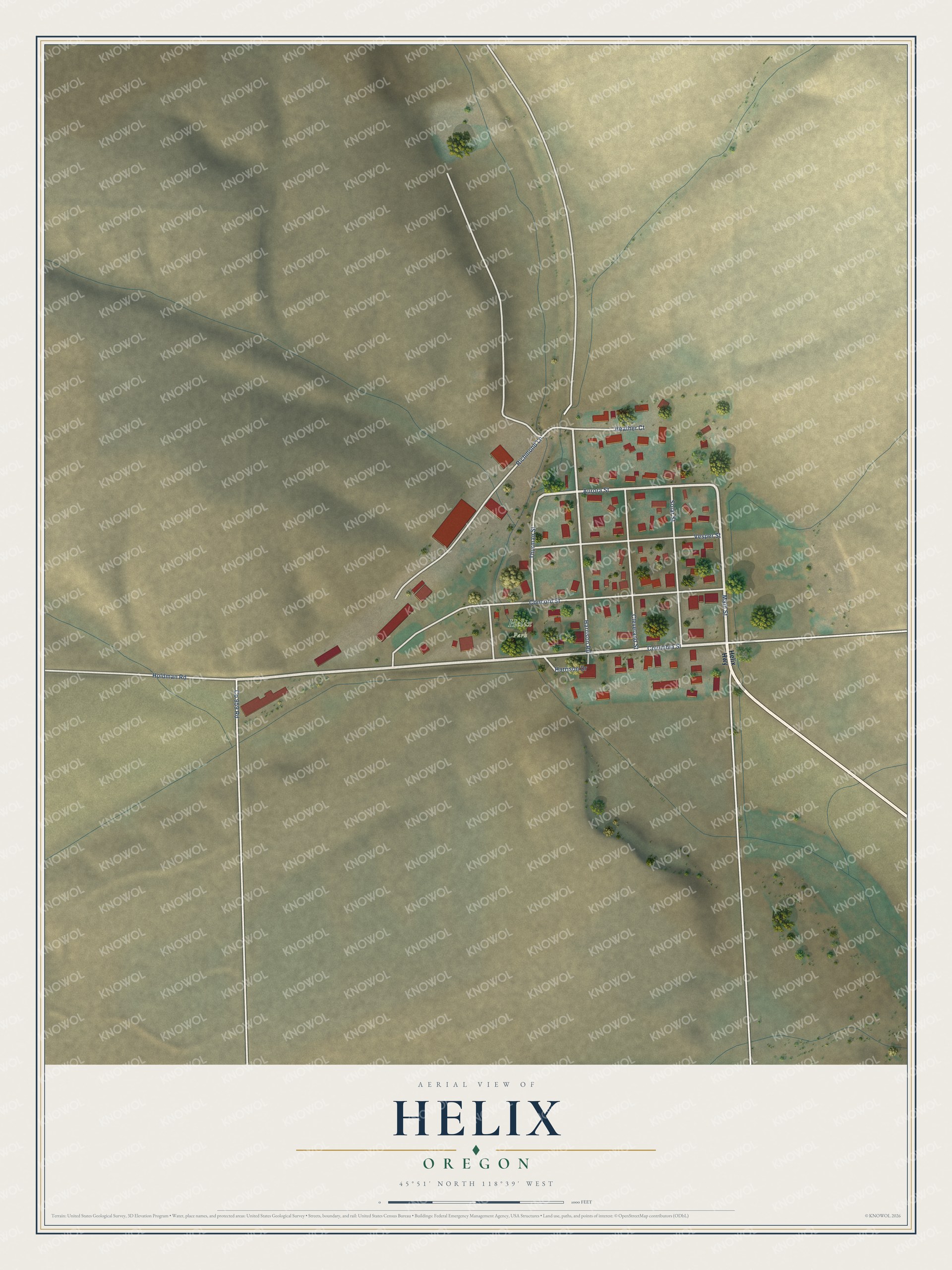 Watermarked full-map preview of Helix, Oregon