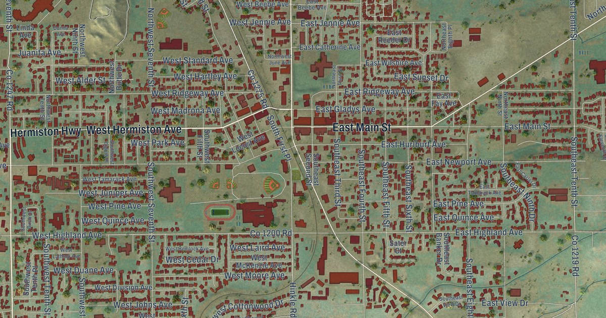 Map of Hermiston, Oregon in 2026