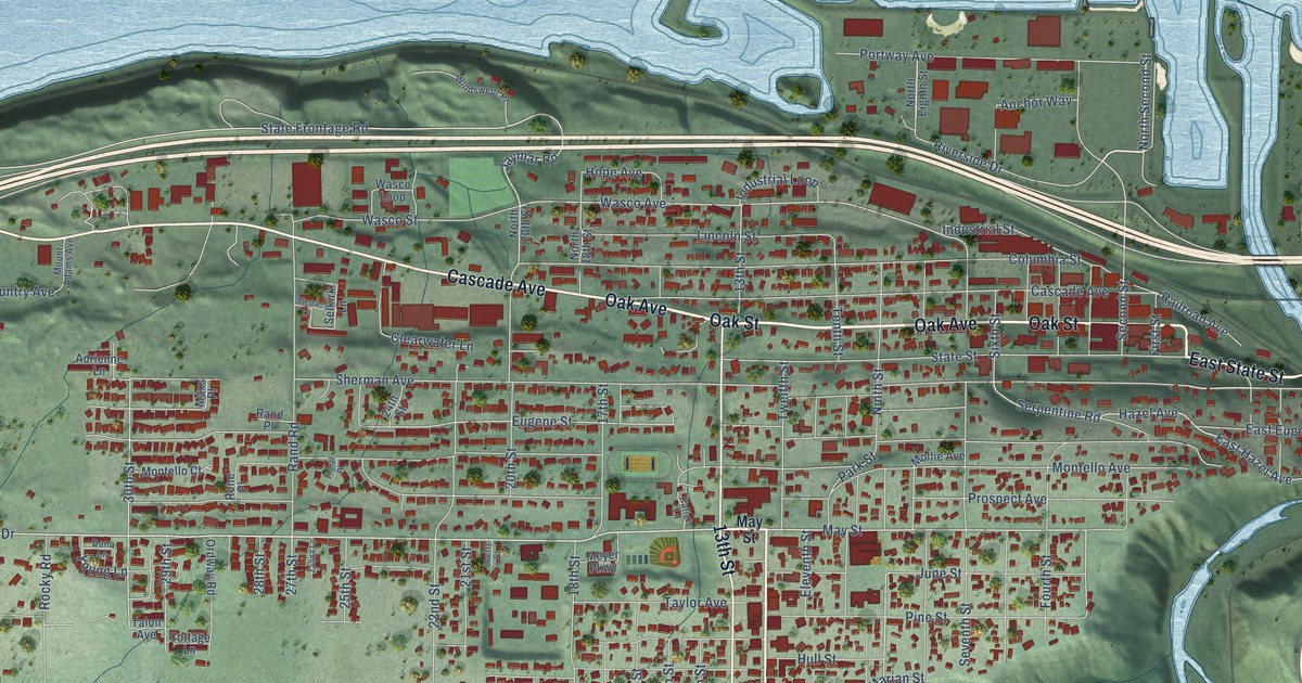 Map of Hood River, Oregon in 2026