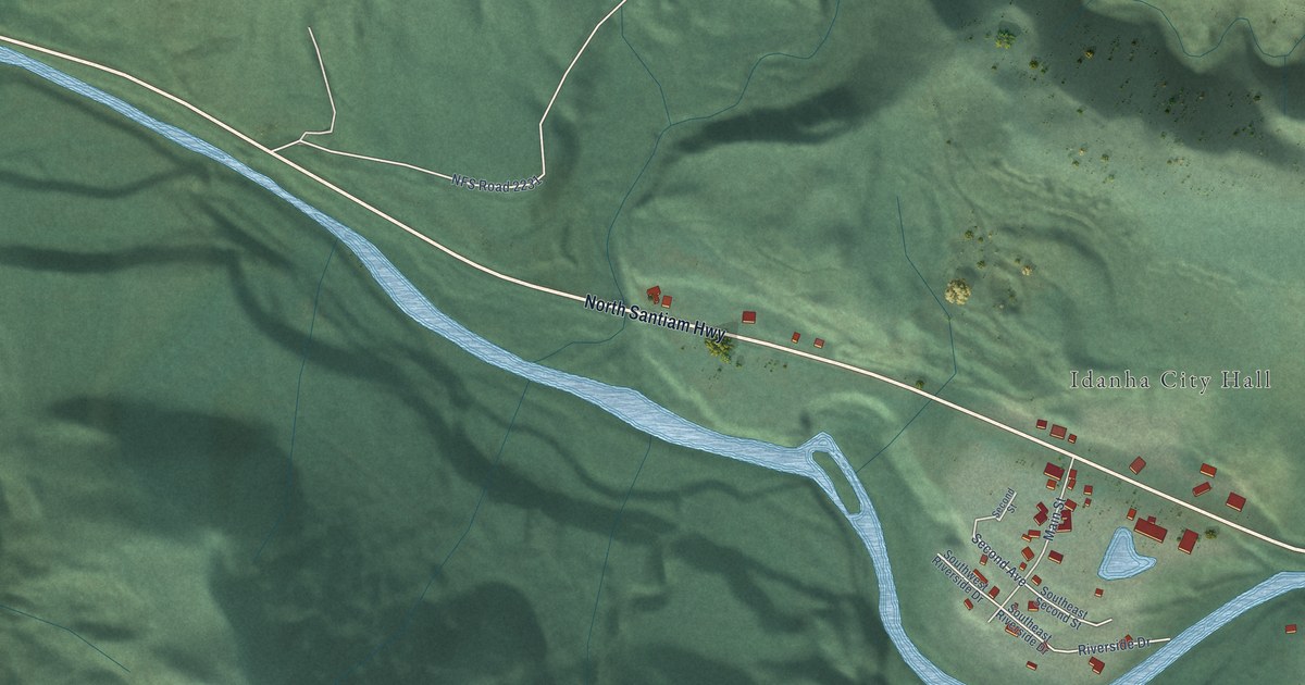 Map of Idanha, Oregon in 2026