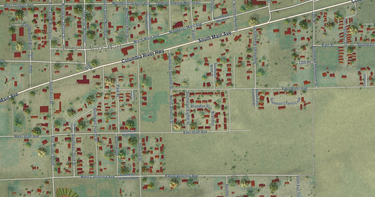 Map of Irrigon, Oregon in 2026