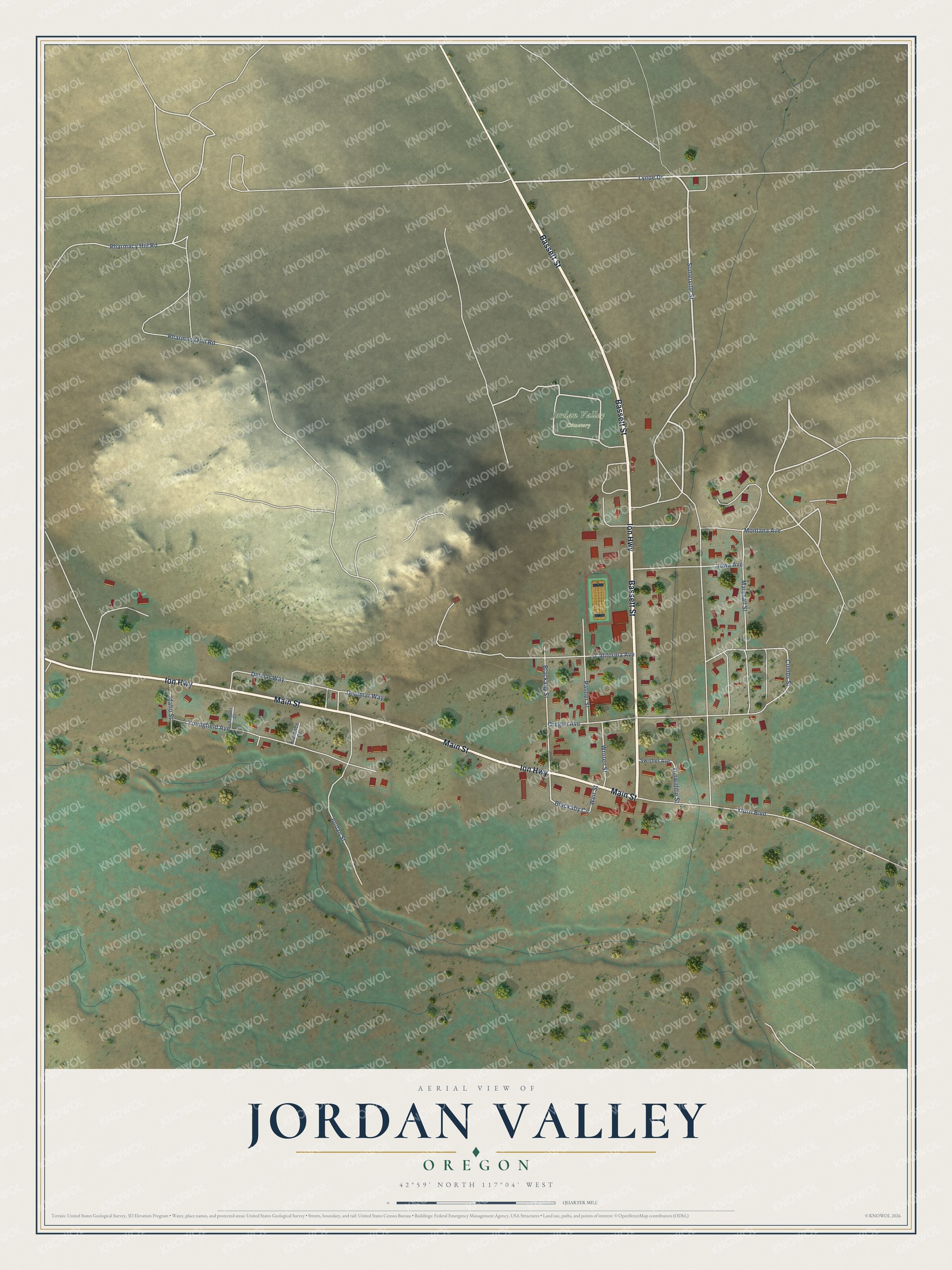 Watermarked full-map preview of Jordan Valley, Oregon