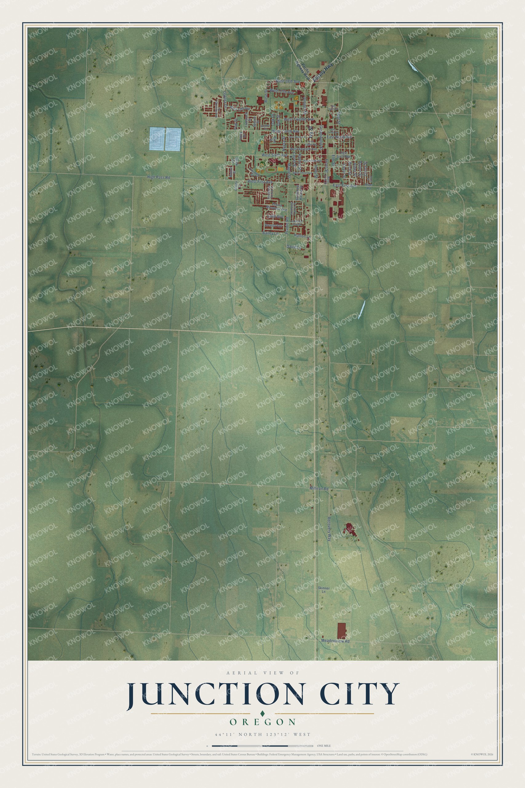 Watermarked full-map preview of Junction City, Oregon