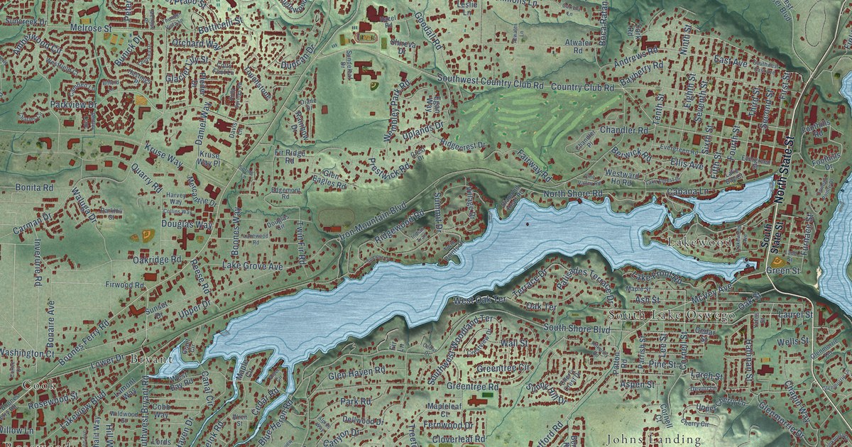 Map of Lake Oswego, Oregon in 2026