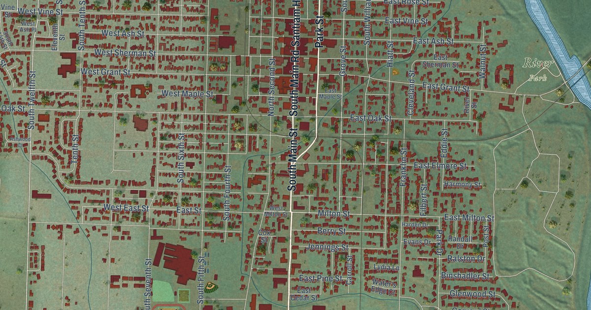 Map of Lebanon, Oregon in 2026