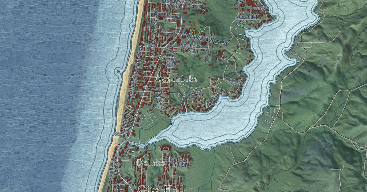 Map of Lincoln City, Oregon in 2026