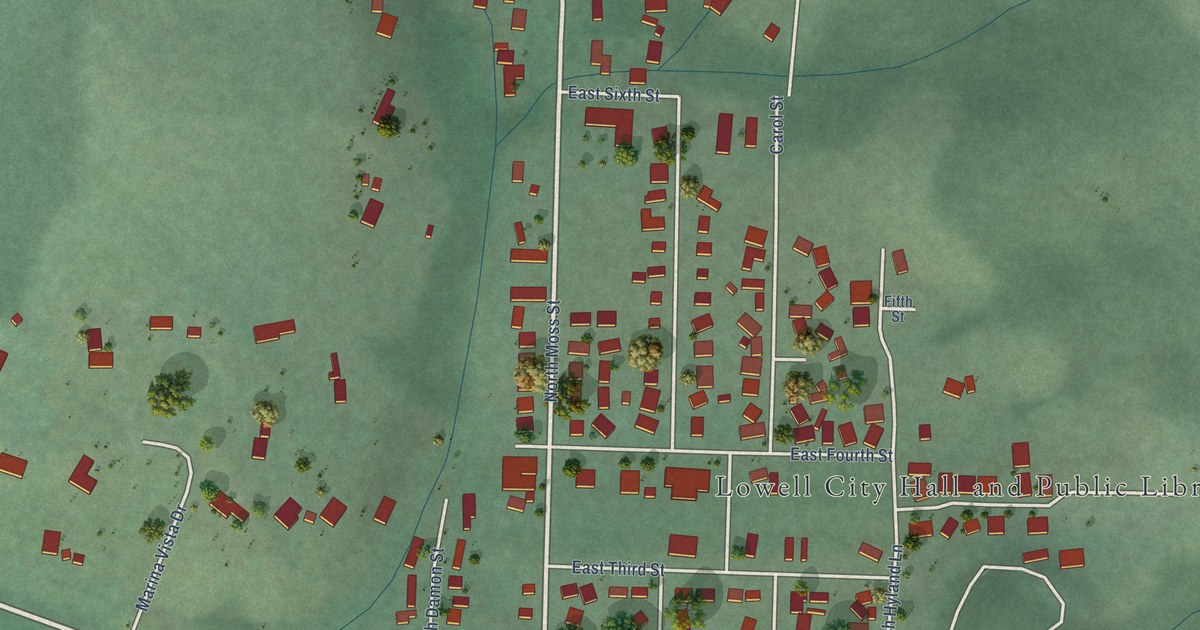 Map of Lowell, Oregon in 2026