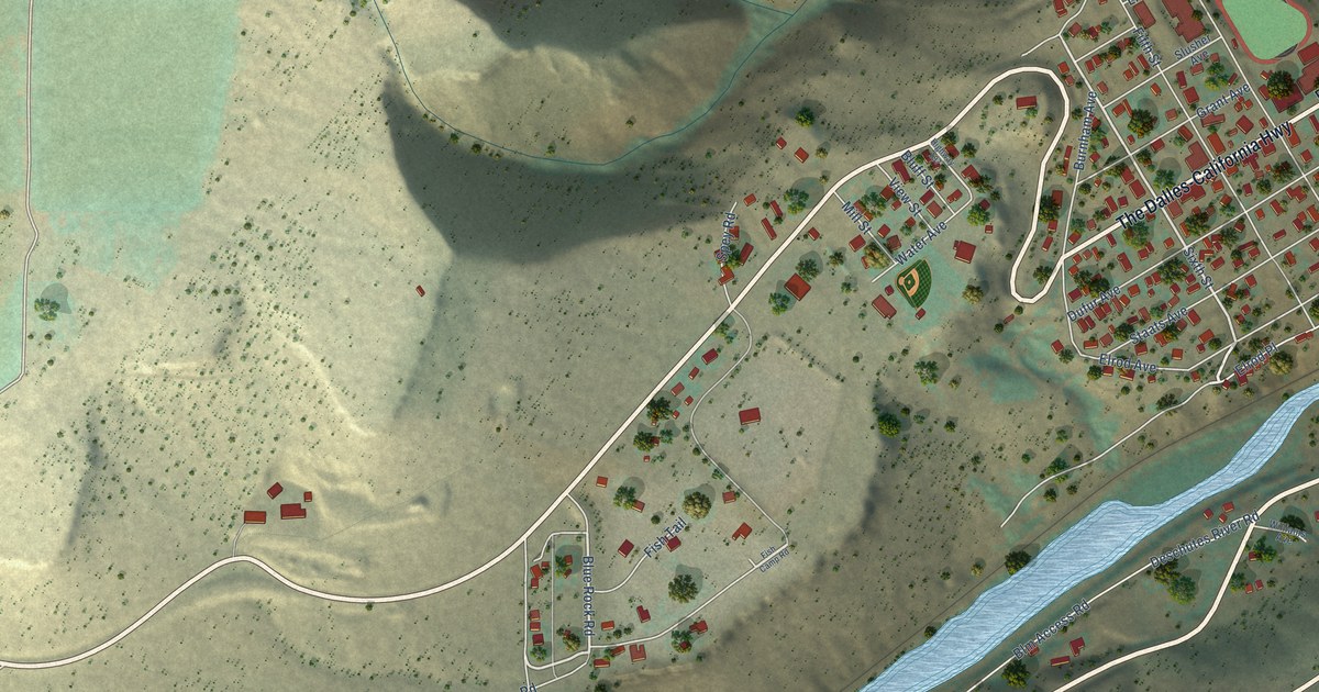 Map of Maupin, Oregon in 2026