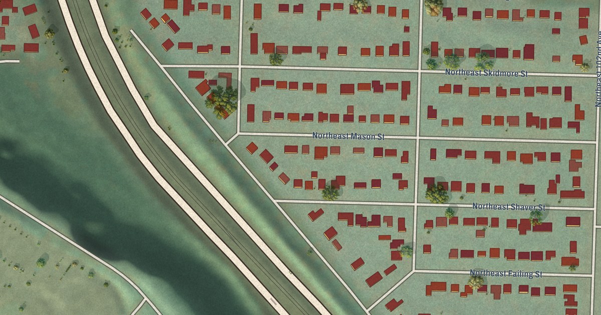 Map of Maywood Park, Oregon in 2026