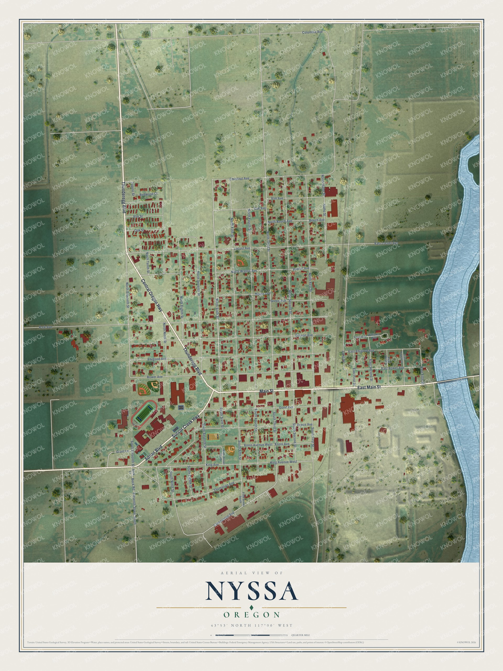 Watermarked full-map preview of Nyssa, Oregon