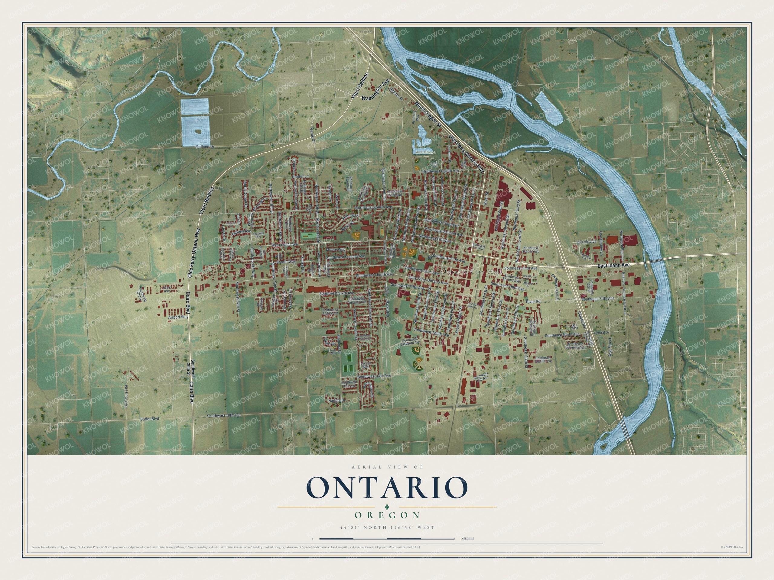 Watermarked full-map preview of Ontario, Oregon