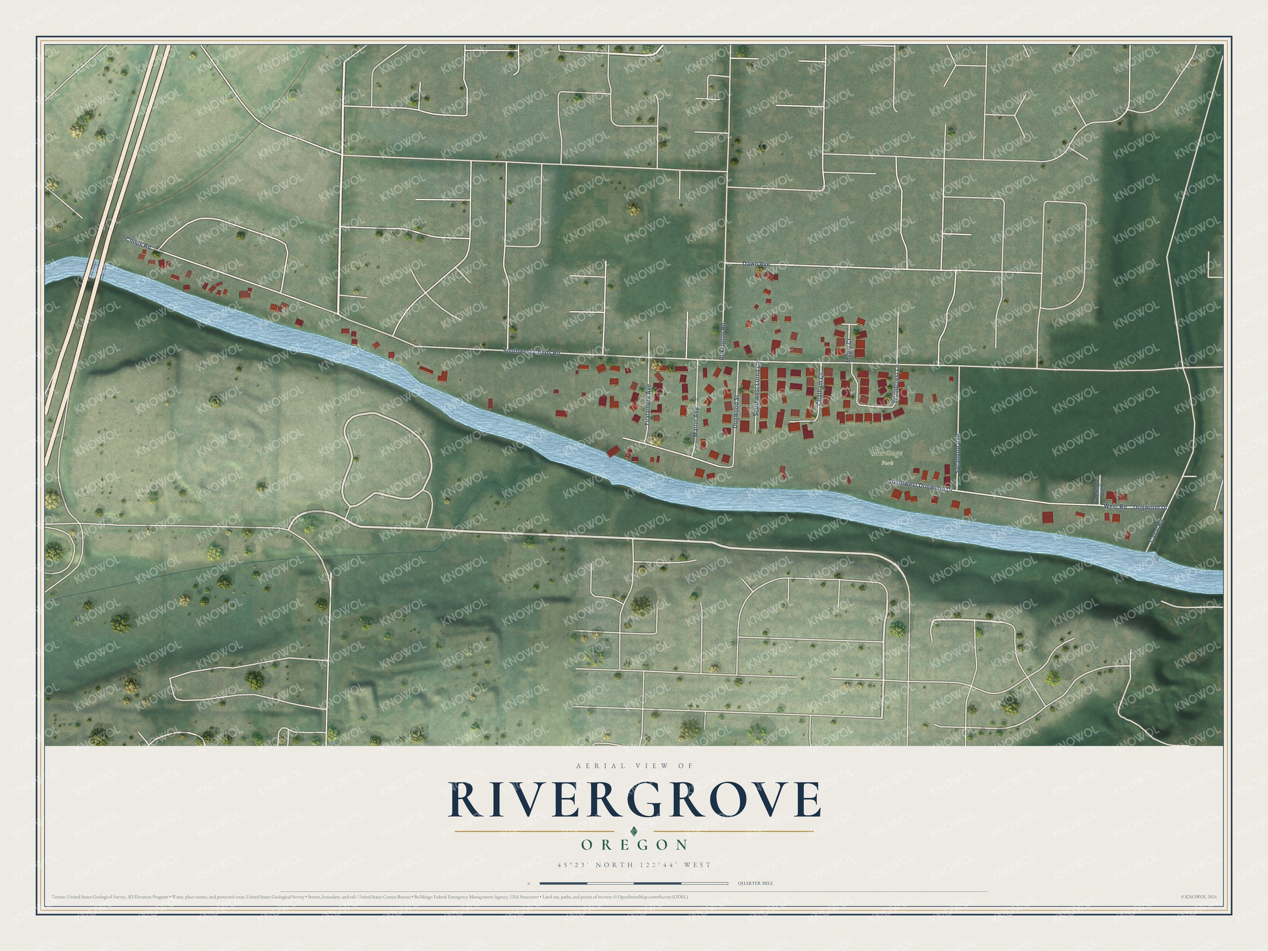 Watermarked full-map preview of Rivergrove, Oregon