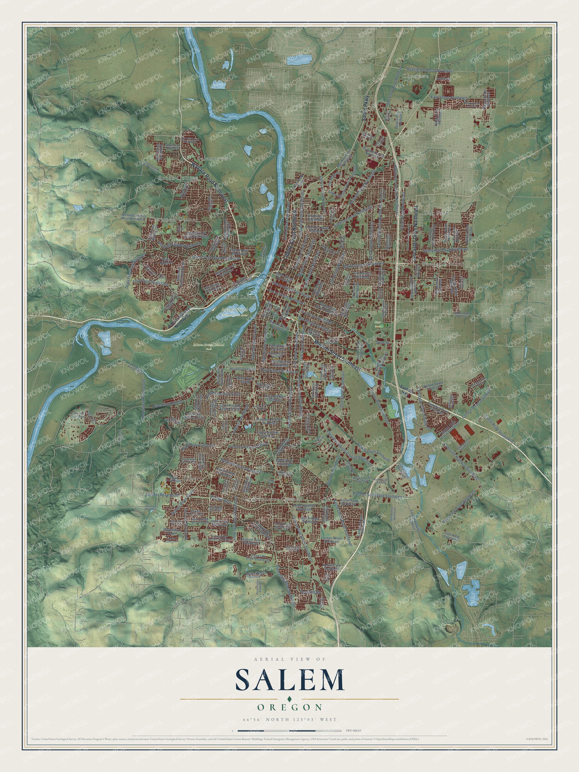 Watermarked full-map preview of Salem, Oregon