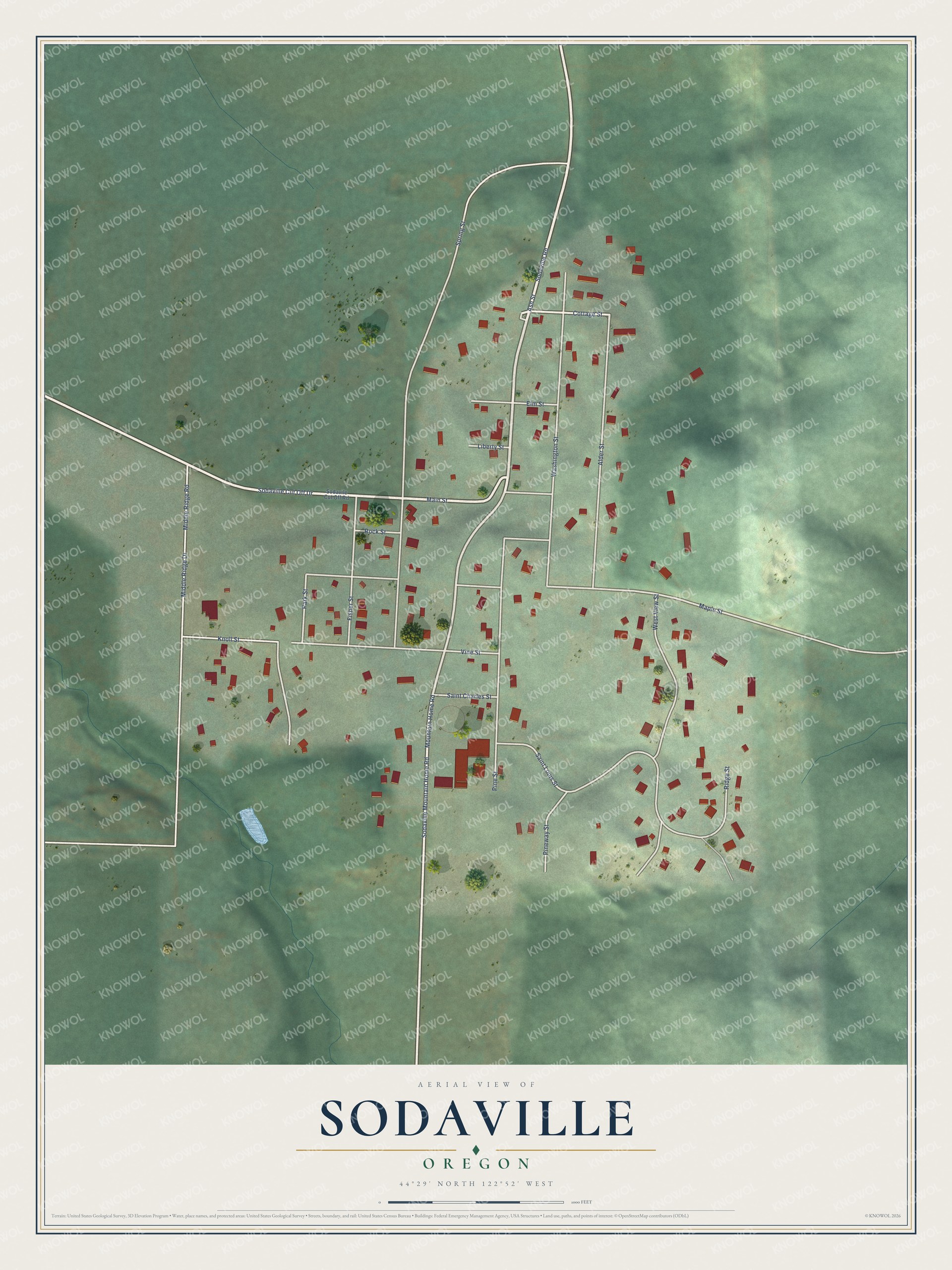 Watermarked full-map preview of Sodaville, Oregon