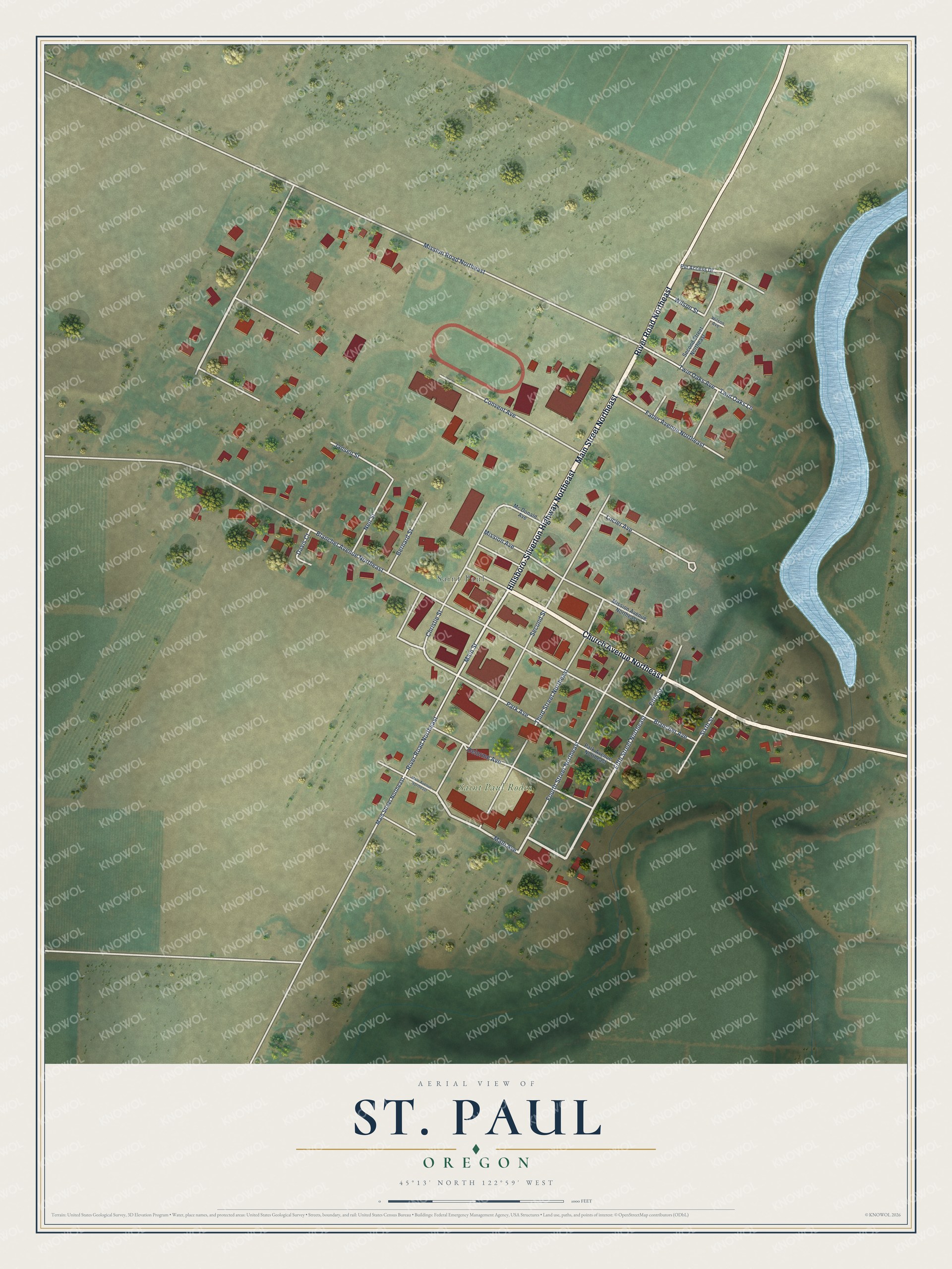 Watermarked full-map preview of St. Paul, Oregon