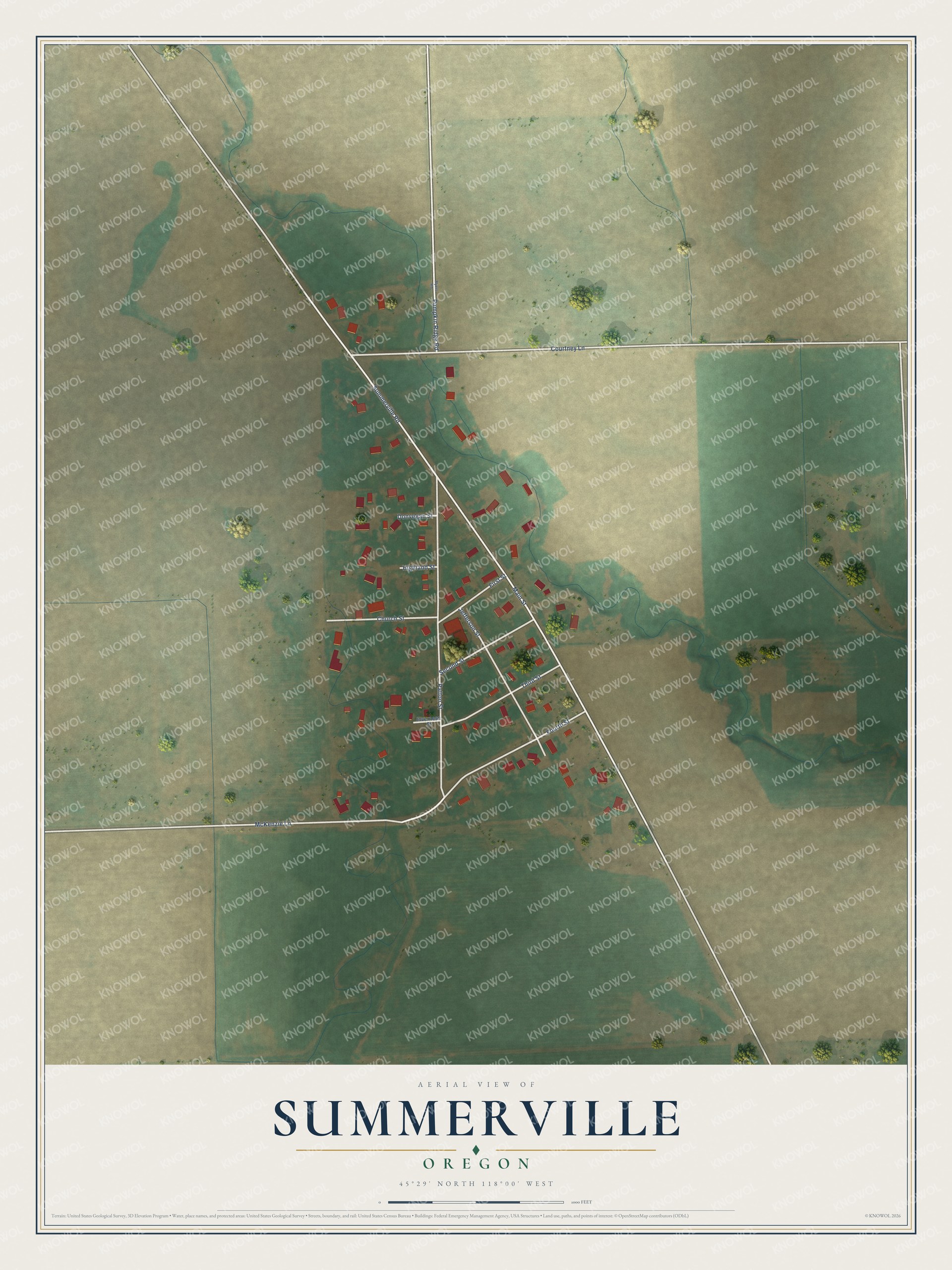 Watermarked full-map preview of Summerville, Oregon
