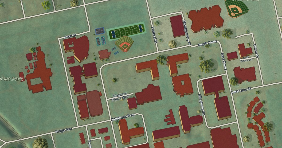 Map of Allegheny Center, Pennsylvania in 2026