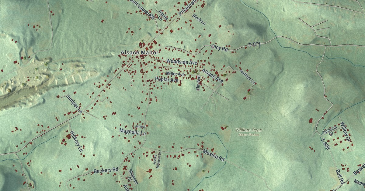 Map of Alsace, Pennsylvania in 2026