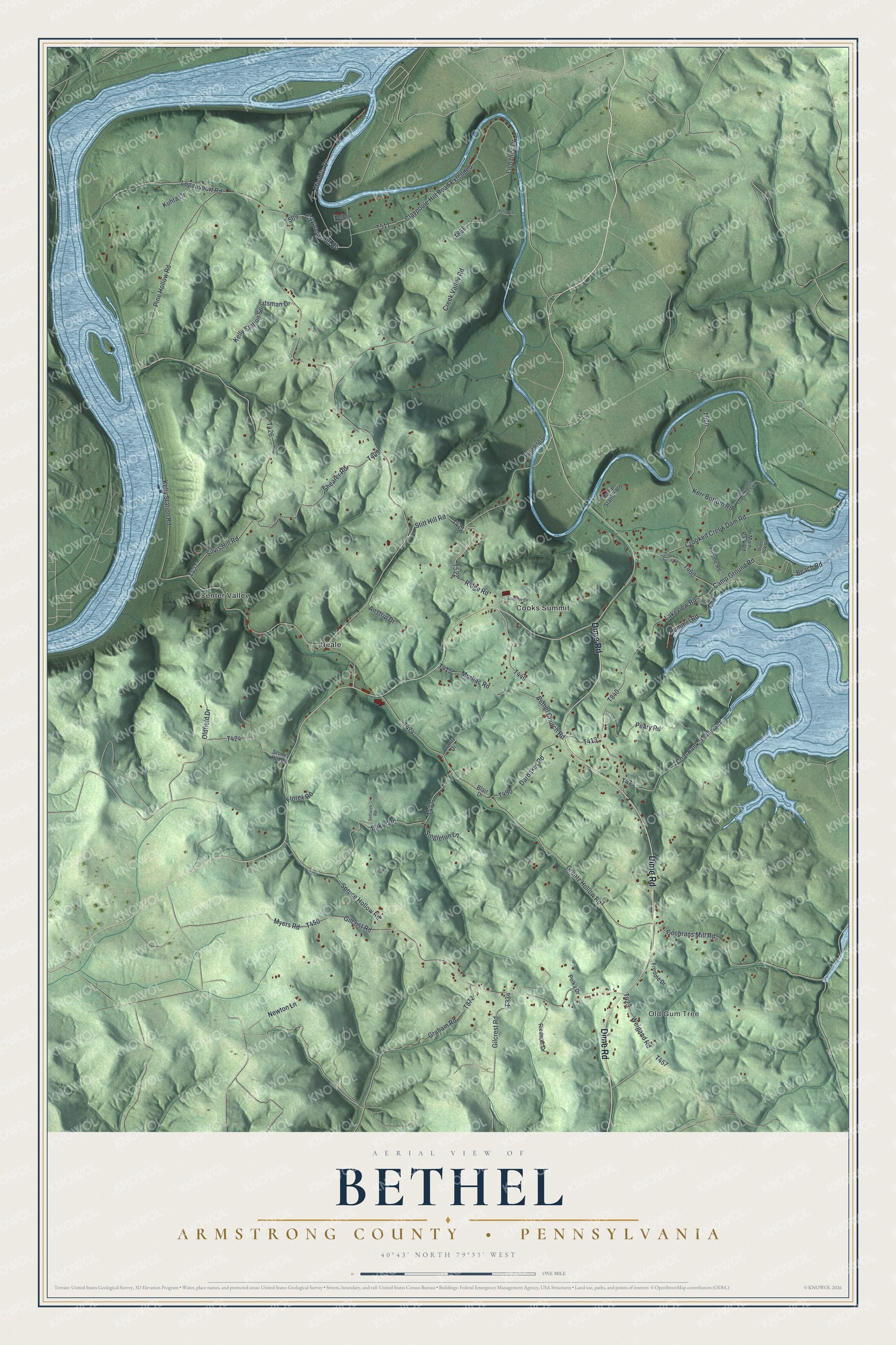 Watermarked full-map preview of Bethel, Pennsylvania