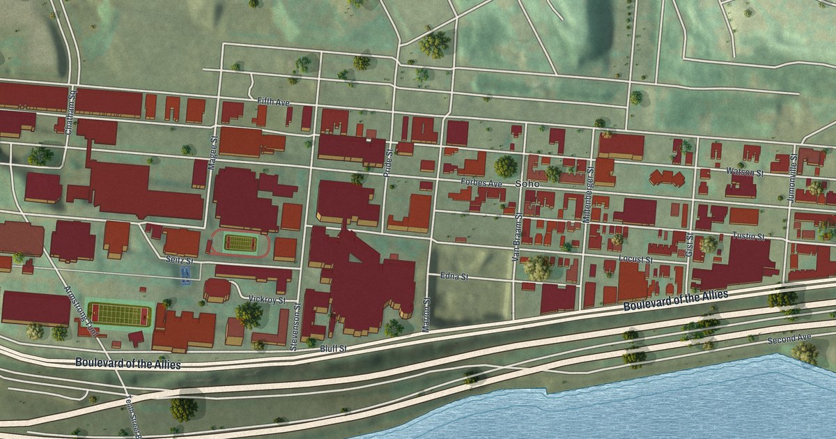 Map of Bluff, Pennsylvania in 2026