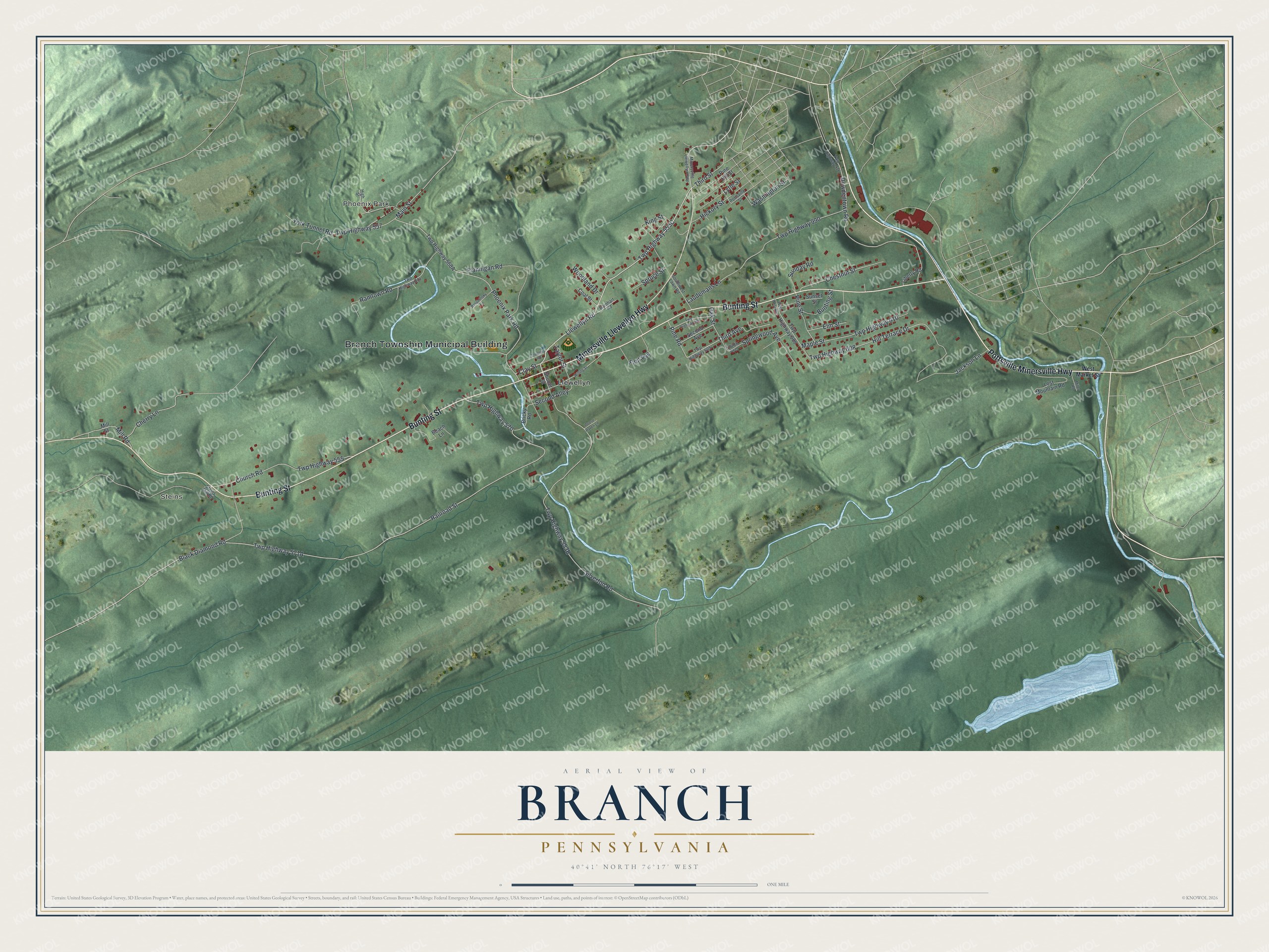 Watermarked full-map preview of Branch, Pennsylvania