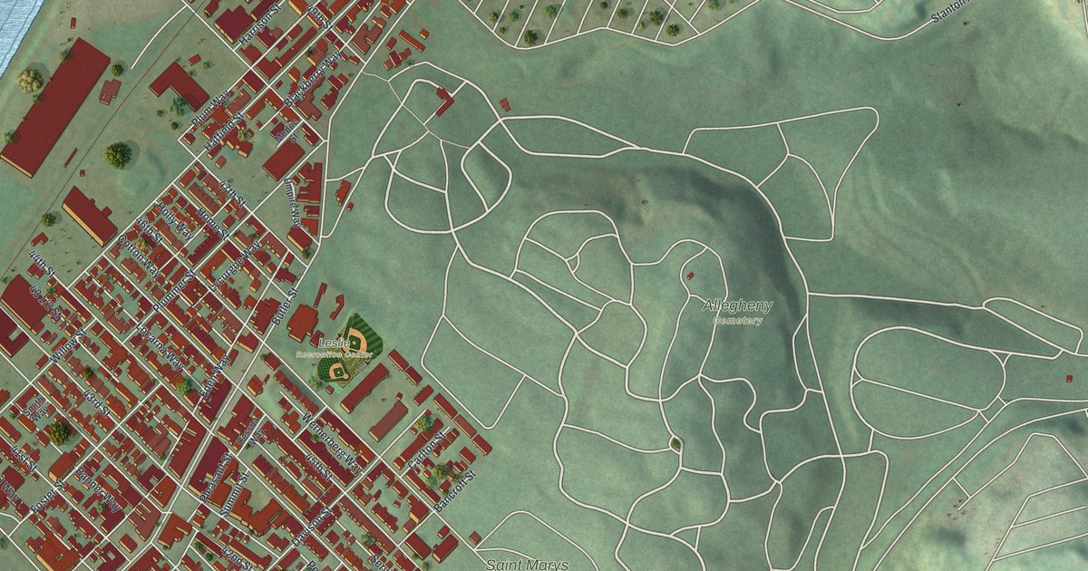 Map of Central Lawrenceville, Pennsylvania in 2026