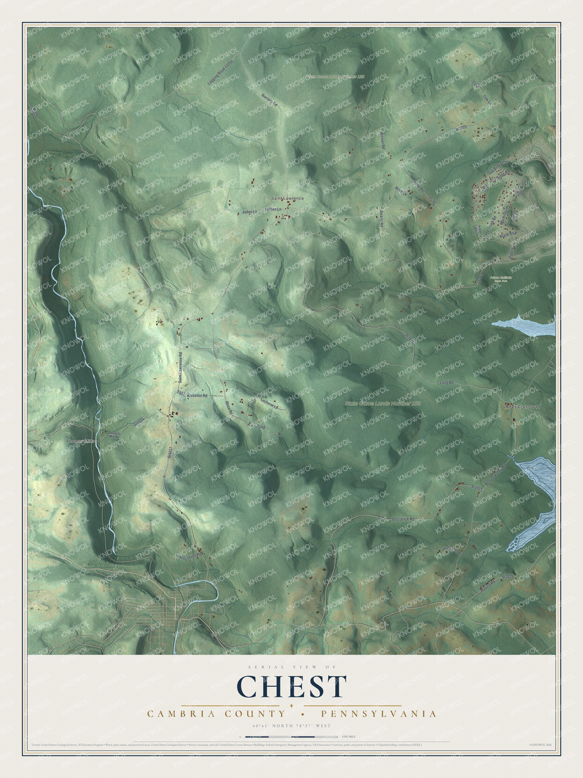 Watermarked full-map preview of Chest, Pennsylvania