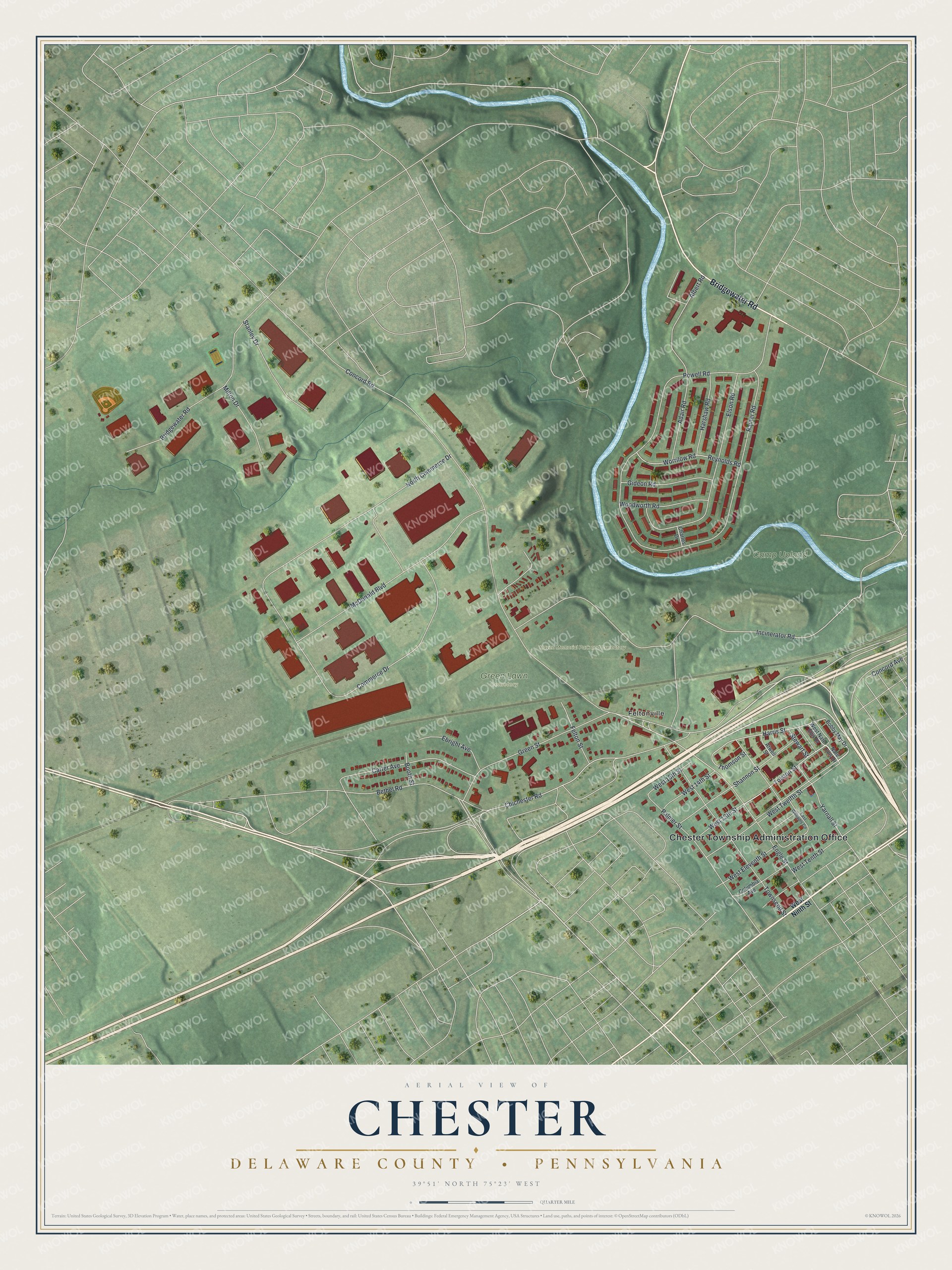 Watermarked full-map preview of Chester, Pennsylvania