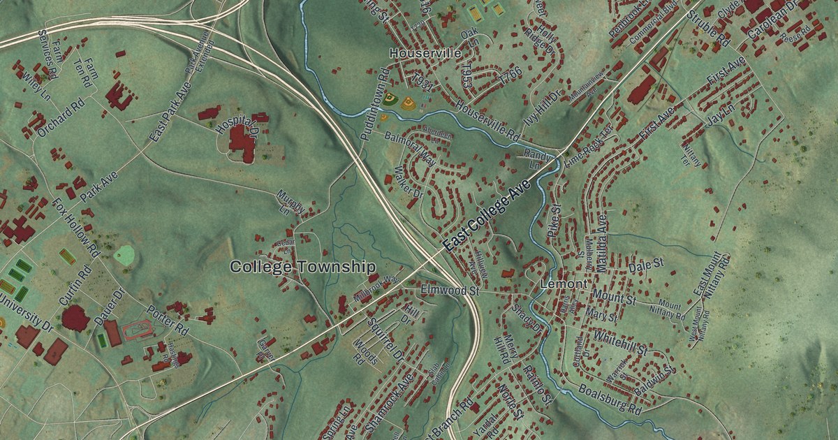 Map of College, Pennsylvania in 2026