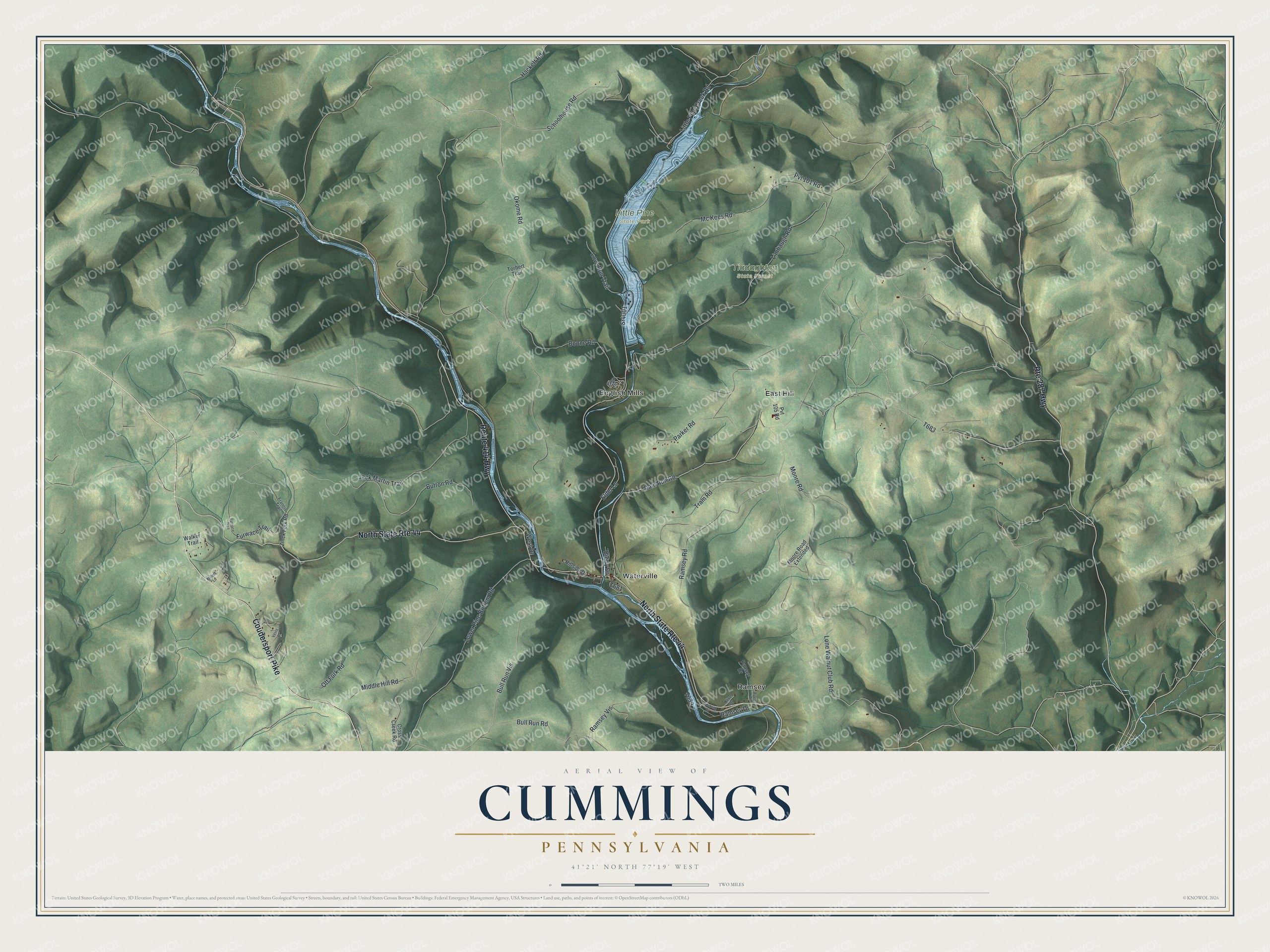 Watermarked full-map preview of Cummings, Pennsylvania