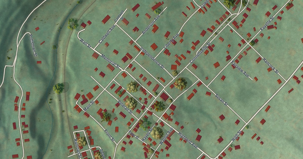 Map of Dunbar Borough, Pennsylvania in 2026