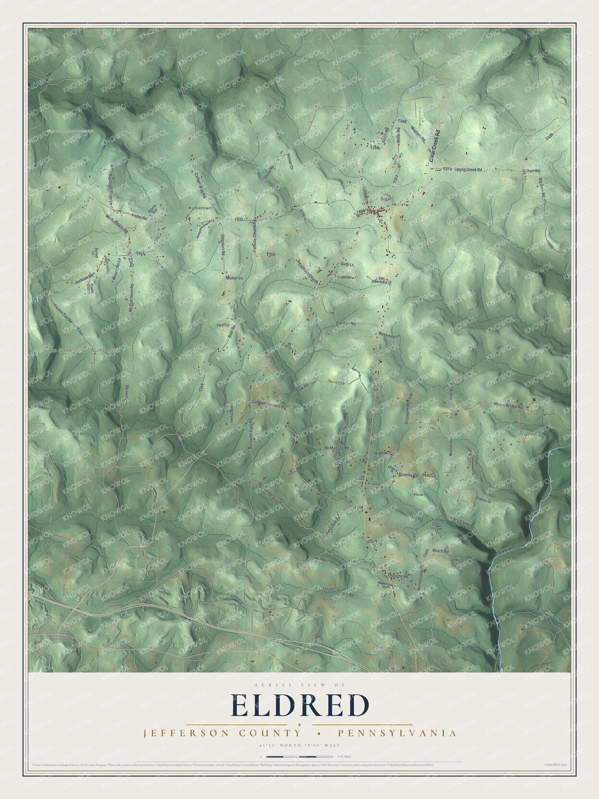 Watermarked full-map preview of Eldred, Pennsylvania