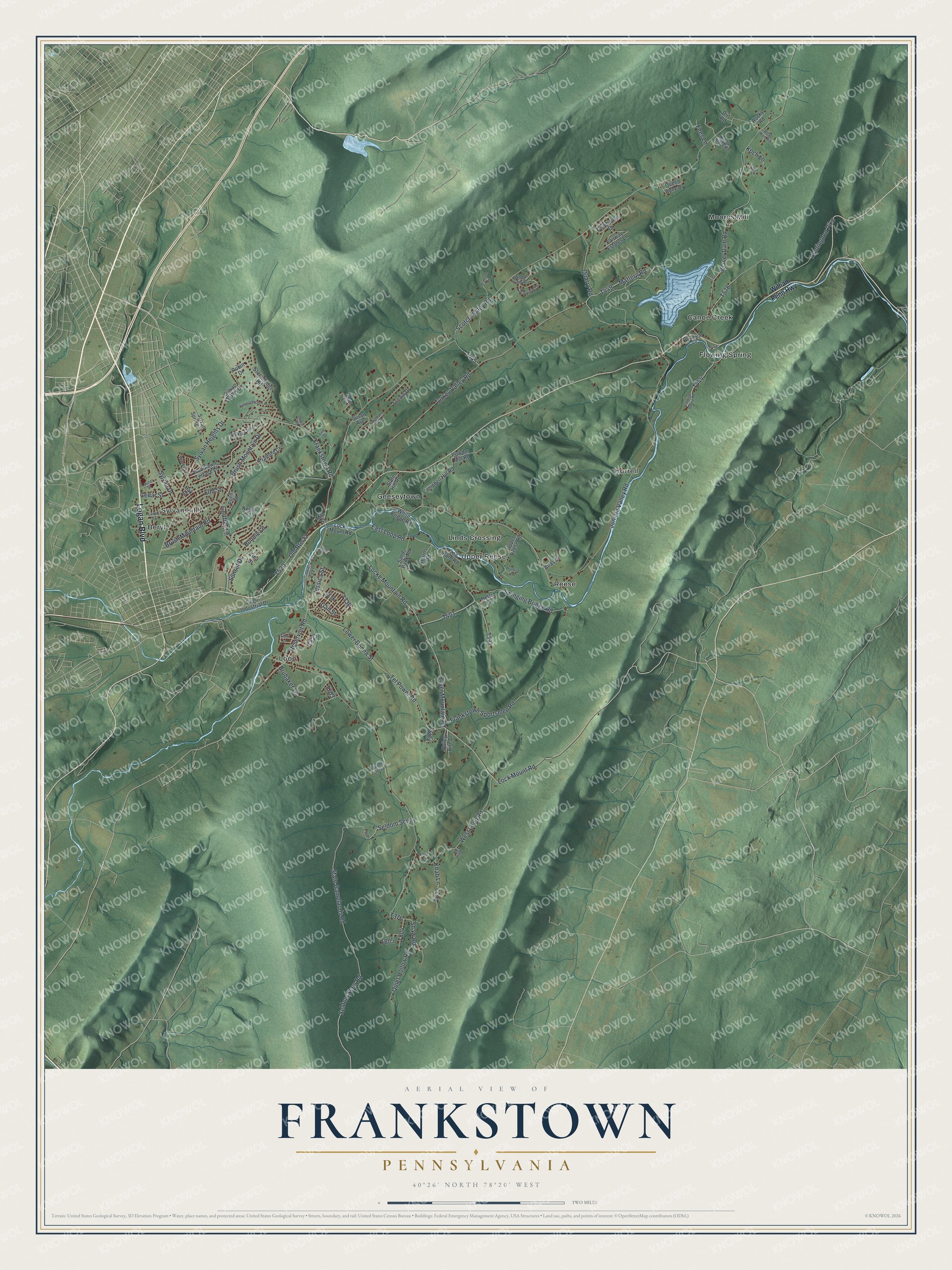 Watermarked full-map preview of Frankstown, Pennsylvania