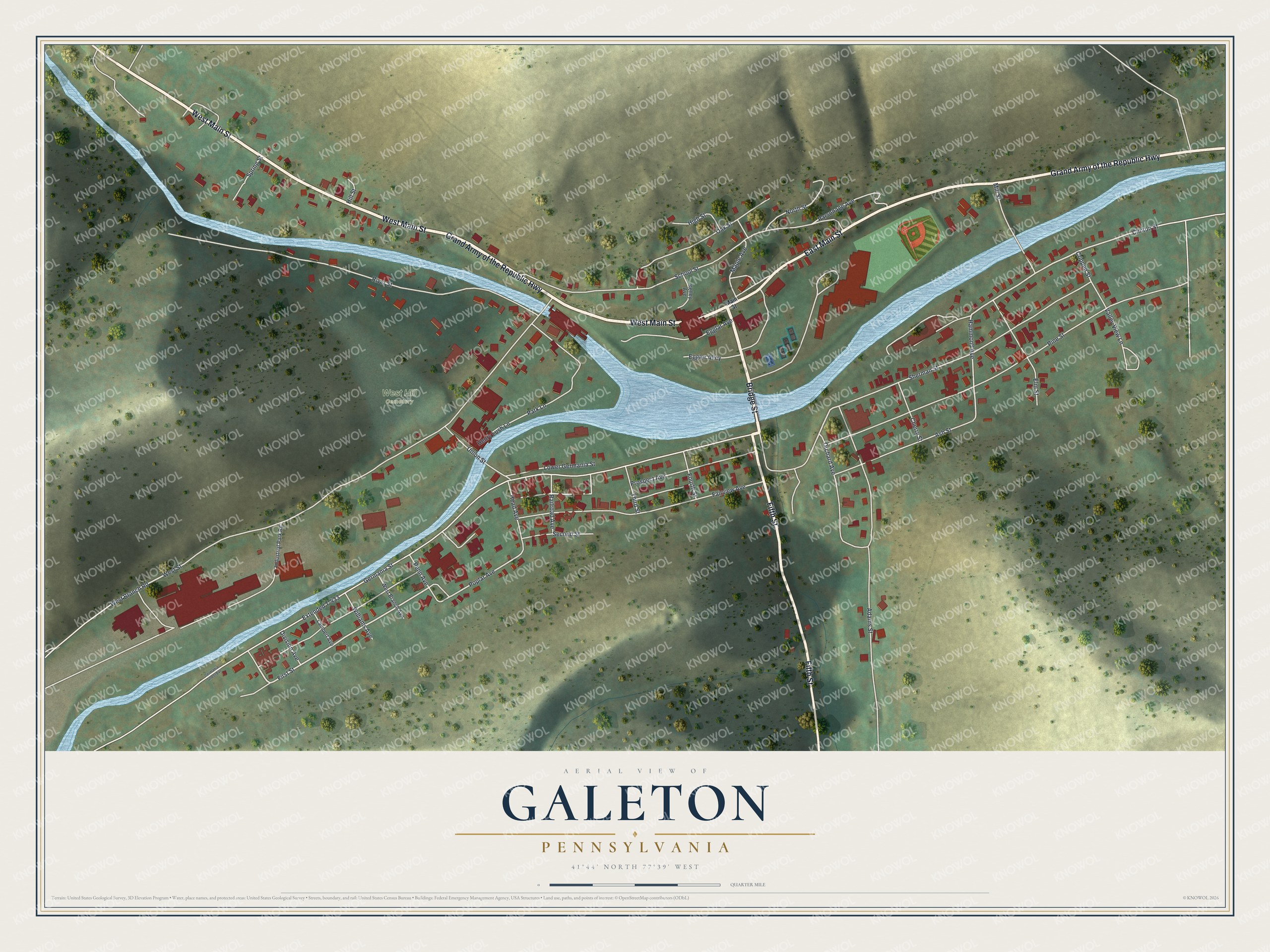 Watermarked full-map preview of Galeton, Pennsylvania