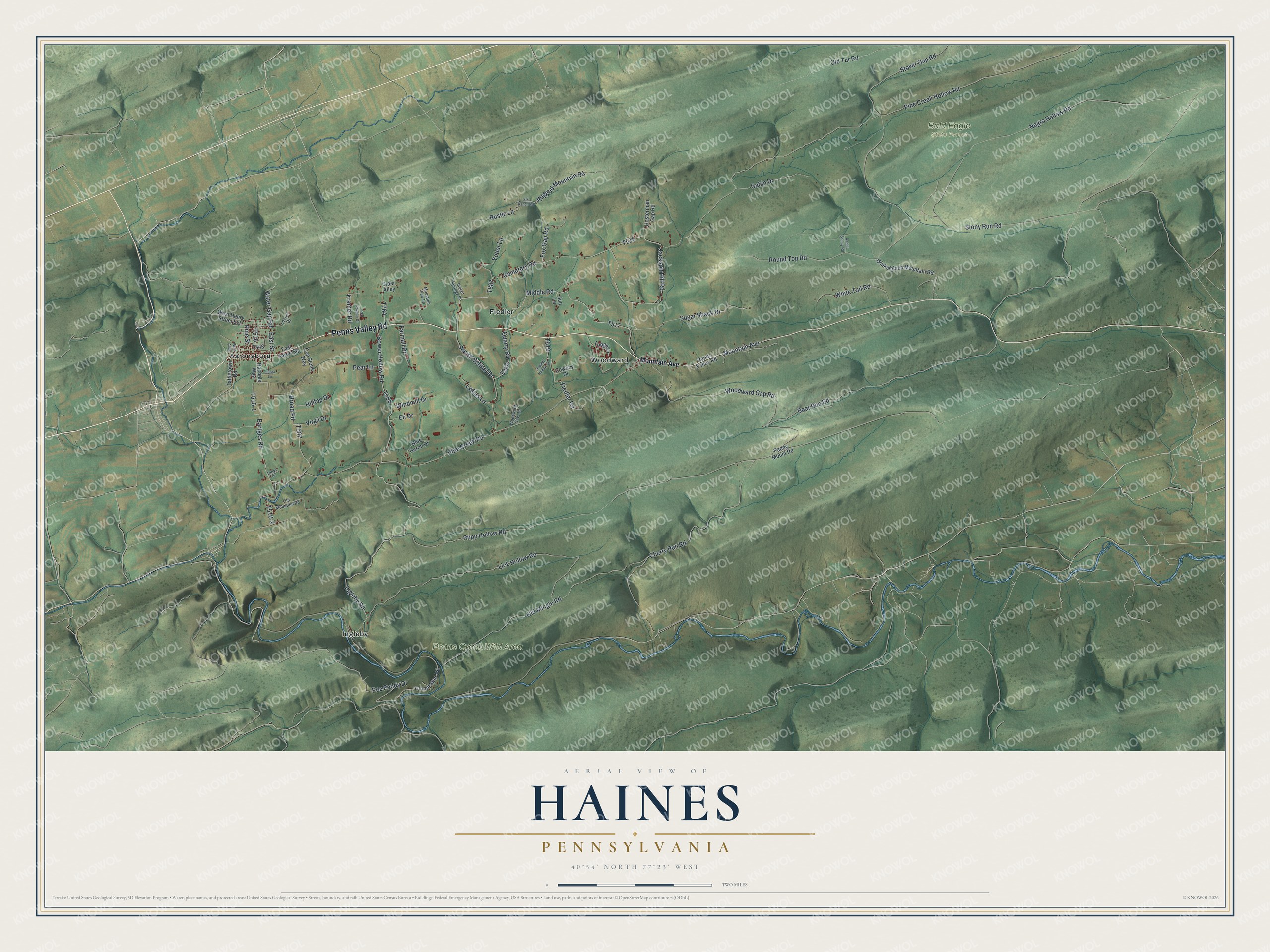 Watermarked full-map preview of Haines, Pennsylvania