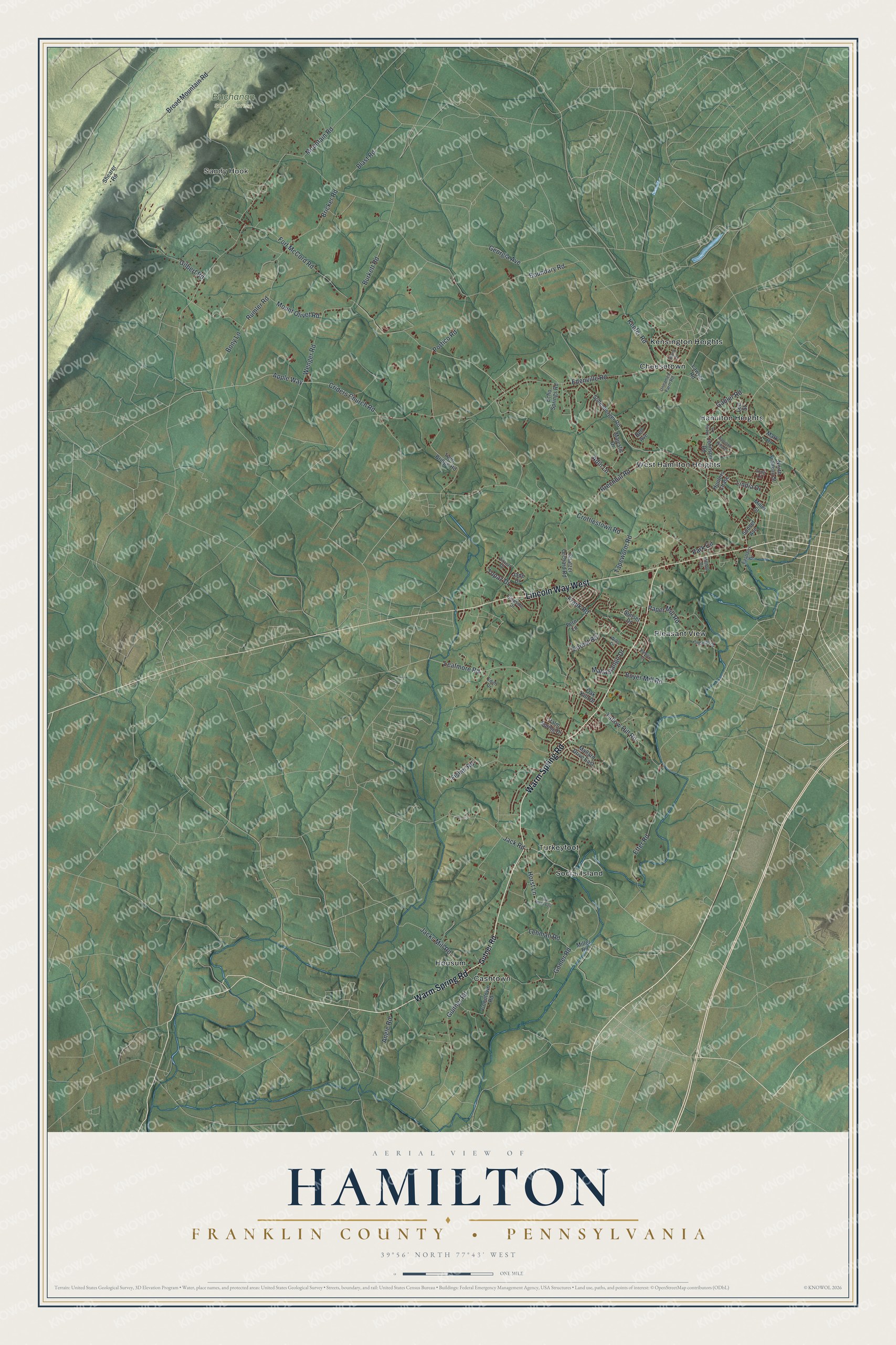 Watermarked full-map preview of Hamilton, Pennsylvania