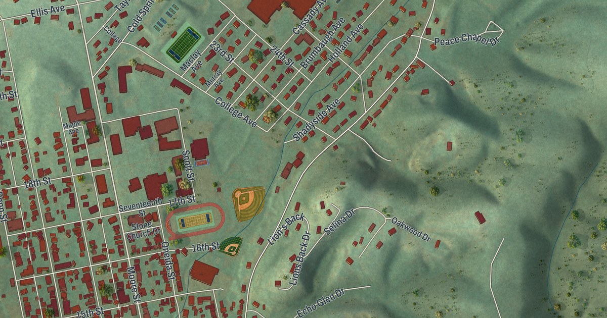 Map of Huntingdon, Pennsylvania in 2026